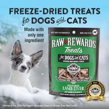Northwest Naturals Raw Rewards Freeze-Dried Lamb Liver Treats - Healthy, Natural Pet Snack - 3 Oz