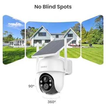 AOSU Solar Security Cameras - 4 Cam Kit & Doorbell Without Fees
