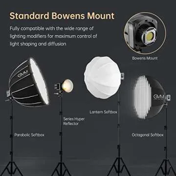 GVM Video Light, 80W Photography Lighting for Video Recording, 2700K~7500K Bi-Color Bowens Mount softbox Lighting kit, CRI 97+ 8 Lighting Scenes Continuous Lighting for Photography