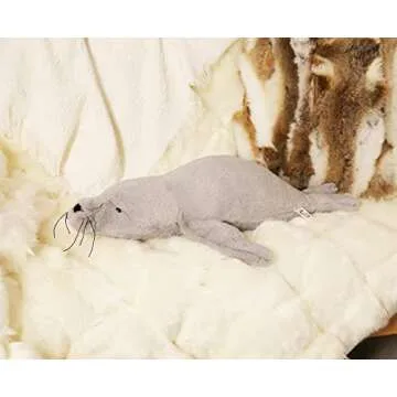 CSVBTRF Weighted Stuffed Animals, 2 lb, 23" Seal Plush Gift for Kids - Grey Hug Seal Plush Animals （Grey, 23"