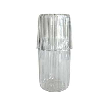 Lily's Home Vintage Style Bedside Night Water Carafe with Tumbler Glass, Use in Bedroom Bathroom, or...