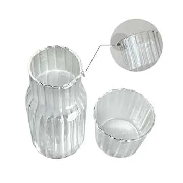 Lily's Home Vintage Style Bedside Night Water Carafe with Tumbler Glass, Use in Bedroom Bathroom, or Kitchen, Use Cup as Lid, Convenient and Stylish for Night Table, 16 Ounces