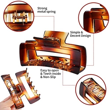 Sisiaipu 12 Pcs Large Hair Clips - Durable & Stylish