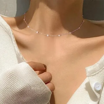 Elegant Dainty Pearl Choker Necklace for Women