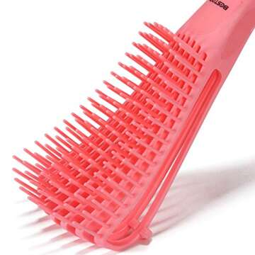 BESTOOL Hair Brush, Detangling Brush for Natural Black and Curly Hair (Pink, Afro 3/4abc), Ideal for Wet or Dry Hair