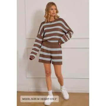 MEROKEETY Women's Striped Loungewear Set - Cozy Style