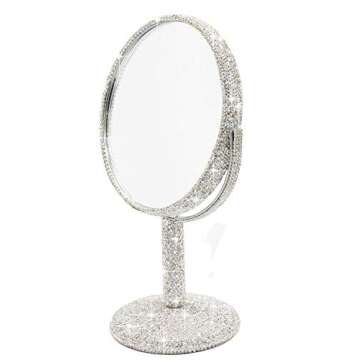Stylish Bestbling Bling Makeup Mirror with 360° Rotation