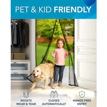 FLUX Magnetic Screen Door - Easy Install, Bug-Free & Pet Safe
