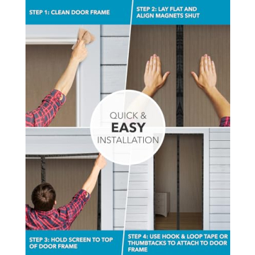FLUX Magnetic Screen Door - Easy Install, Bug-Free & Pet Safe