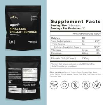 Organifi Shilajit Gummies - Himalayan Shilajit for Men and Women with PrimaVie Shilajit, 40-Plus Trace Minerals, and More - Hormone Balancer, Boosts Cellular Energy, Beats Fatigue, and More, 60 Count
