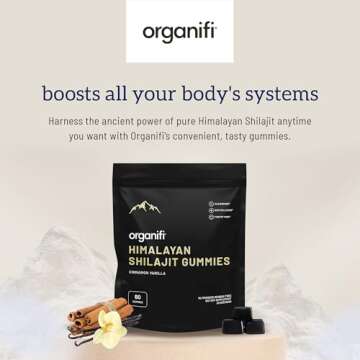 Organifi Shilajit Gummies - Himalayan Shilajit for Men and Women with PrimaVie Shilajit, 40-Plus Trace Minerals, and More - Hormone Balancer, Boosts Cellular Energy, Beats Fatigue, and More, 60 Count