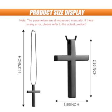 Cross Hanging Ornaments for Car Rear View Mirror, Cross Metal Car Rear View Mirror Charm, Auto Ornament Intercession, Cross Pendant Decoration for Car, Truck, Home Decor (Black)