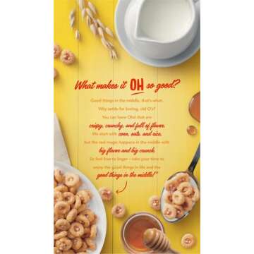 Honey Ohs! Family Size Cereal, Crunchy Breakfast Cereal Os Made with Sweetened Corn, Oats and Rice, 20 OZ Box
