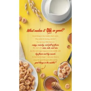 Honey Ohs! Family Size Cereal, Crunchy Breakfast Cereal Os Made with Sweetened Corn, Oats and Rice, 20 OZ Box