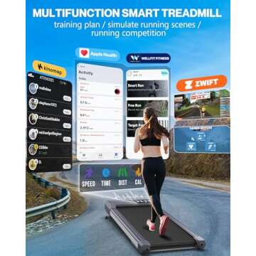 12% Incline Walking Pad Treadmill 340+ lb Capacity, Under The Desk Treadmills for Home,[Voice Contro...
