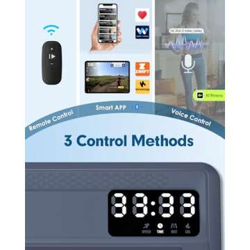 12% Incline Walking Pad Treadmill 340+ lb Capacity, Under The Desk Treadmills for Home,[Voice Controlled] Small Treadmill Work with KINOMAP Apple Health, Portable Treadmill for Office, Apartment