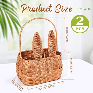 Gerrii 2 Pcs Cute Durable Easter Basket Set for Families