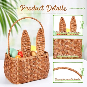 Gerrii 2 Pcs Cute Durable Easter Basket Set for Families