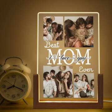 Tiirreez Personalized Mothers Day Gifts for Mom, Customized Acrylic Plaque Printed with Photos, Cust...