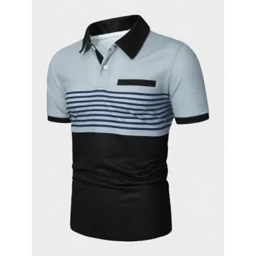 SOLY HUX Short Sleeve Striped Collared T Shirt
