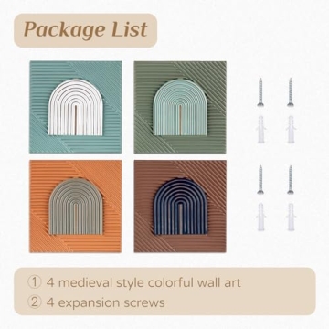 Walasis Boho Wall Decor - Mid-Century Artwork Set