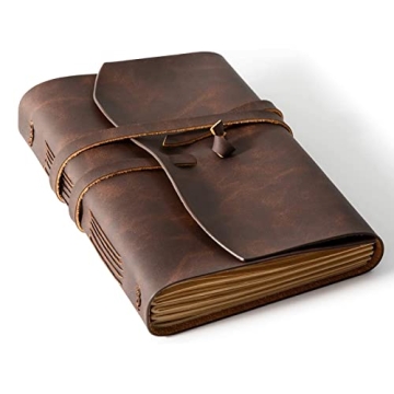 RILIHO Leather Journal Notebook - Genuine Leather Journals for Writing 260 Pages 5x7.1 Inches Vintag...