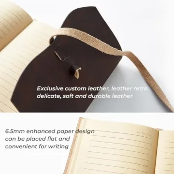 RILIHO Leather Journal Notebook - Elegant Genuine Leather for Writing