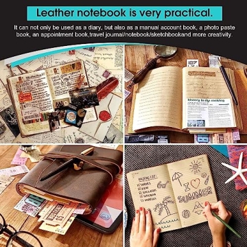 RILIHO Leather Journal Notebook - Elegant Genuine Leather for Writing