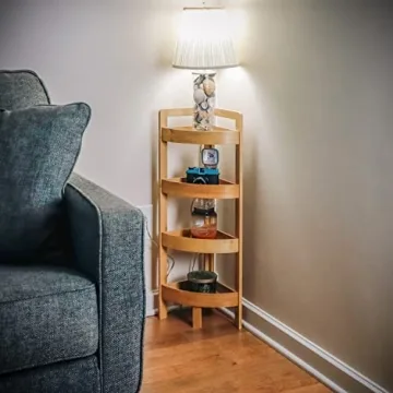 Elegant 4 Tier Bamboo Corner Shelf for Stylish Storage Solutions