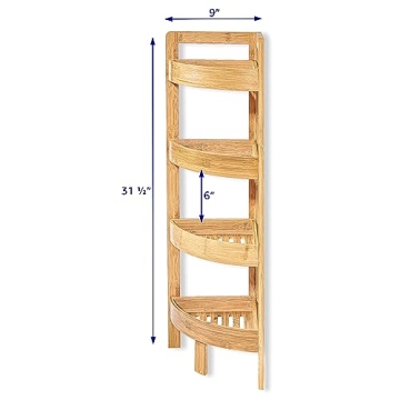 Elegant 4 Tier Bamboo Corner Shelf for Stylish Storage Solutions