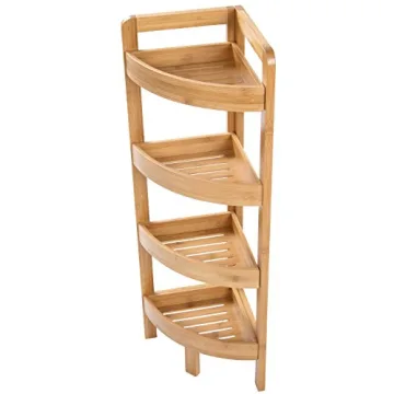 Elegant 4 Tier Bamboo Corner Shelf for Stylish Storage Solutions
