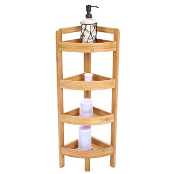 Elegant 4 Tier Bamboo Corner Shelf for Stylish Storage Solutions