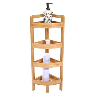 Elegant 4 Tier Bamboo Corner Shelf for Stylish Storage Solutions