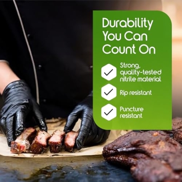 Inspire Black Nitrile Gloves Heavy Duty 6 Mil Disposable Safety