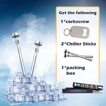 Beer Chiller Sticks for Bottles, Christmas Gifts for Him Husband Dad, Anniversary Birthday Ideas, Be...