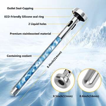 Beer Chiller Sticks for Bottles, Christmas Gifts for Him Husband Dad, Anniversary Birthday Ideas, Beer Accessories Gifts for Boyfriend, Stainless Steel Cooling Chillers, Mens Stocking Stuffers