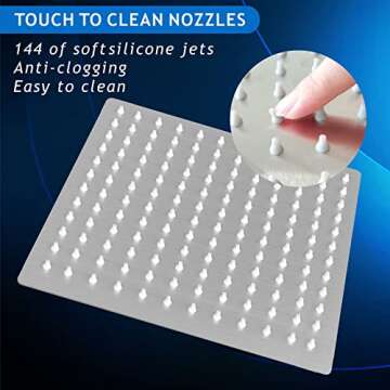 Voolan 12" Rain Shower Head - High Flow Stainless Steel