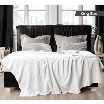 Utopia Bedding White 100% Cotton Blanket [King Size - 90x108 Inch] 350GSM Lightweight, Soft and Brea...