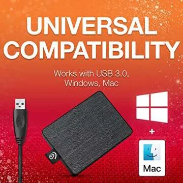 Seagate One Touch SSD 1TB External Solid State Drive Portable – Black, USB 3.0 for PC Laptop and Mac, 1yr Mylio Create, 2 months Adobe CC Photography (STJE1000400)