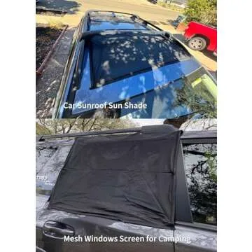 Kaskawise Car Sunroof Sun Shade,Magnetic Screen Breathable Mesh Cover for Camping & Parking,Quick In...