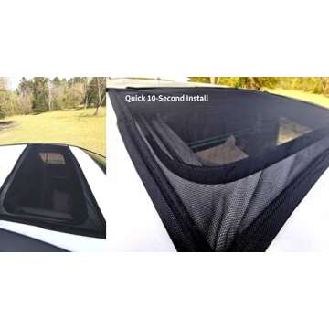 Kaskawise Car Sunroof Sun Shade,Magnetic Screen Breathable Mesh Cover for Camping & Parking,Quick Install UV Protection Screen for Moonroof & Side Windows,Car Camping Accessories,Black