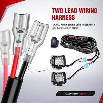 Nilight 10011W Wiring Harness Kit for 12V Vehicles