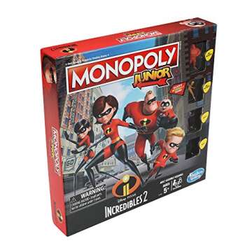 Monopoly Junior: Disney/Pixar Incredibles 2 for Kids
