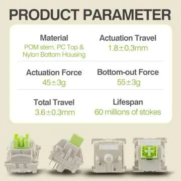 EPOMAKER x LEOBOG Reaper Keyboard Switches, 100 Pcs 45gf Linear Switch Set, Factory Lubed 5-Pin Switch with POM Stem, LED Slot for Mechanical Gaming Keyboard, Compatible with MX Keycaps