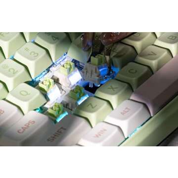 EPOMAKER x LEOBOG Reaper Keyboard Switches, 100 Pcs 45gf Linear Switch Set, Factory Lubed 5-Pin Switch with POM Stem, LED Slot for Mechanical Gaming Keyboard, Compatible with MX Keycaps