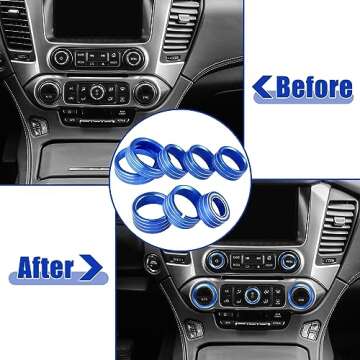 Blue Aluminum AC Switch Knob Covers for Chevy & GMC