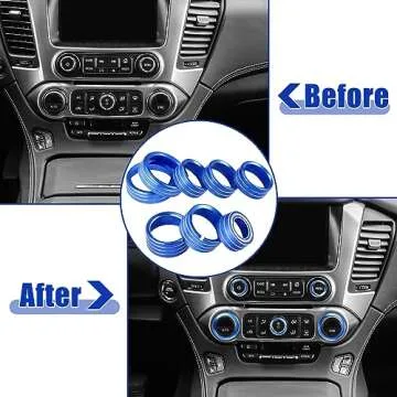 Blue Aluminum AC Switch Knob Covers for Chevy & GMC