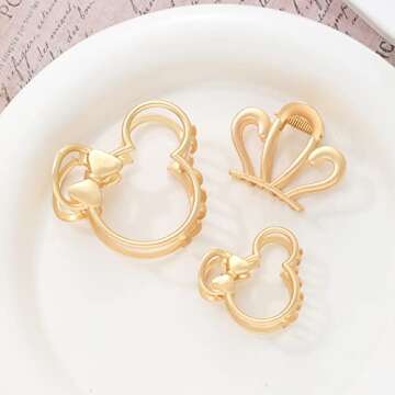 Purggy Large Metal Claw Clips - Cute Theme Park Accessories