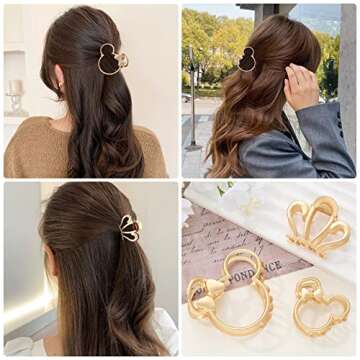 Purggy Large Metal Claw Clips - Cute Theme Park Accessories