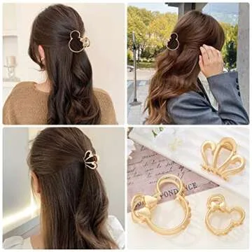 Purggy Large Metal Claw Clips - Cute Theme Park Accessories